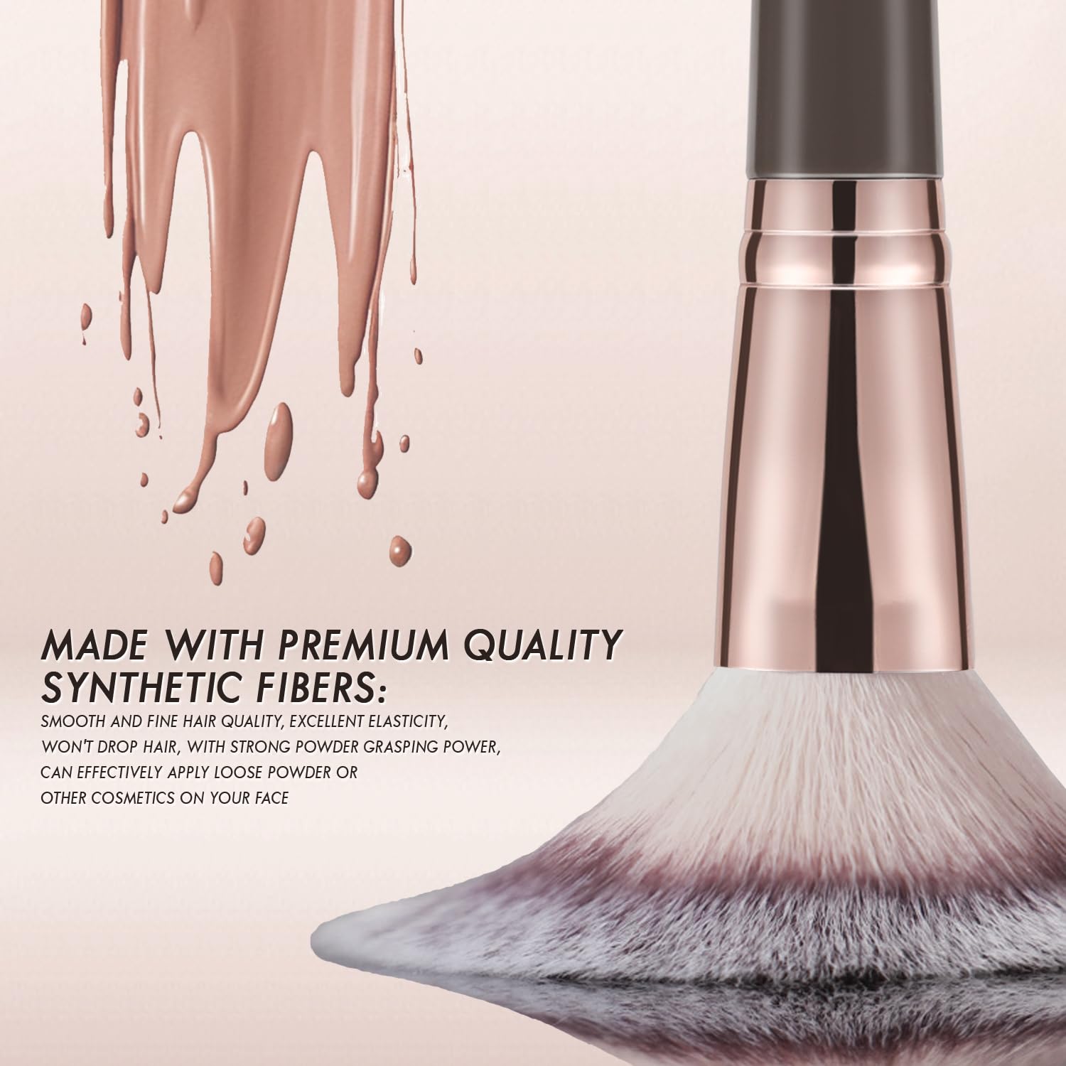 Detalle 2 de KINGMAS Double-Ended Foundation Makeup Brush for Bronzer, Contour, Powder & Concealer