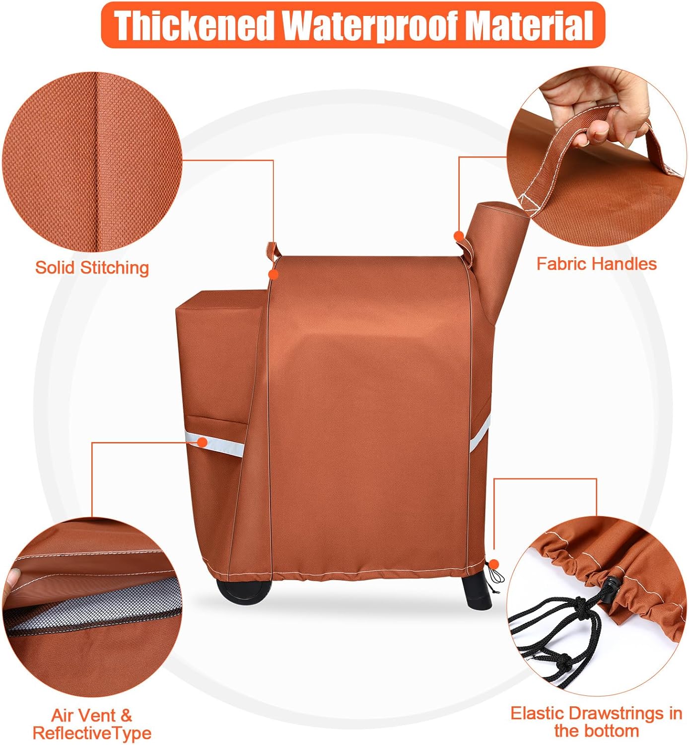 Thumbnail 2 de QuliMetal Grill Cover for Traeger Pro 22 & 575 Series – Heavy-Duty 600D Waterproof Cover with Windproof Drawstrings