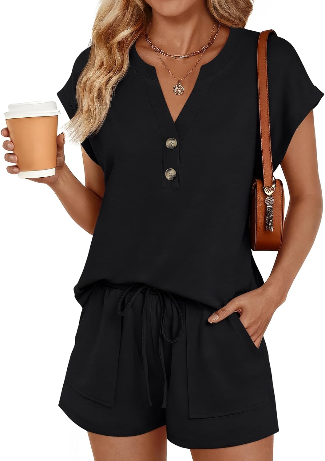 Detalle de LILLUSORY Henley 2‑Piece Short Set 2PC