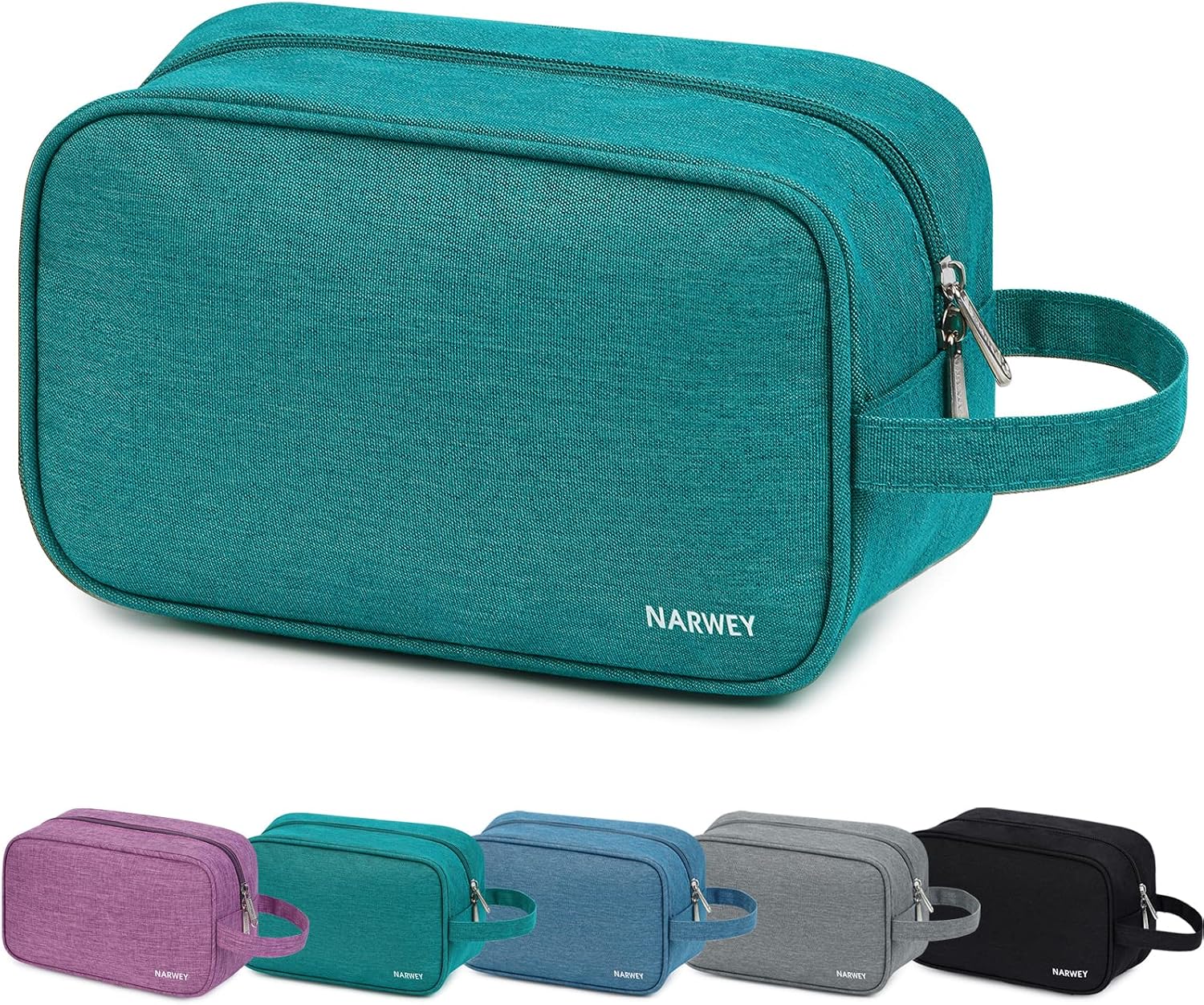 Detalle de Narwey Kulturtasche für Damen & Herren – Kulturbeutel, Kosmetiktasche und Schminkkoffer (Blaugrün)