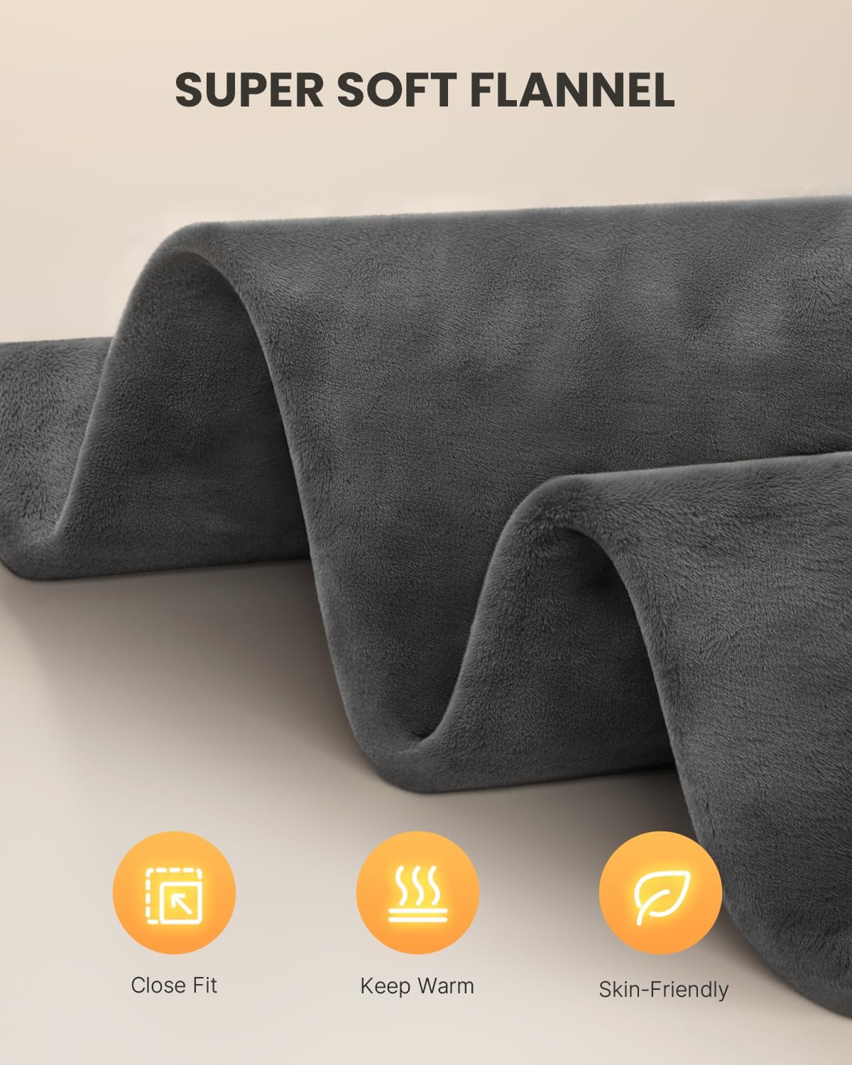 Detalle de iDOO I-HAP04 Weighted Electric Heating Pad, 24" x 33", 6 Heat Levels