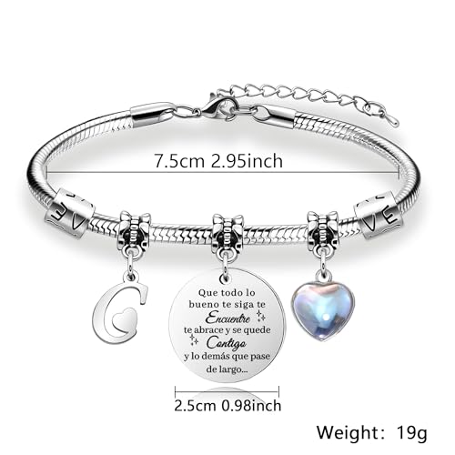 Thumbnail 1 de Awyuan pulsera de plata con letras iniciales personalizadas (26 letras) modelo “C”