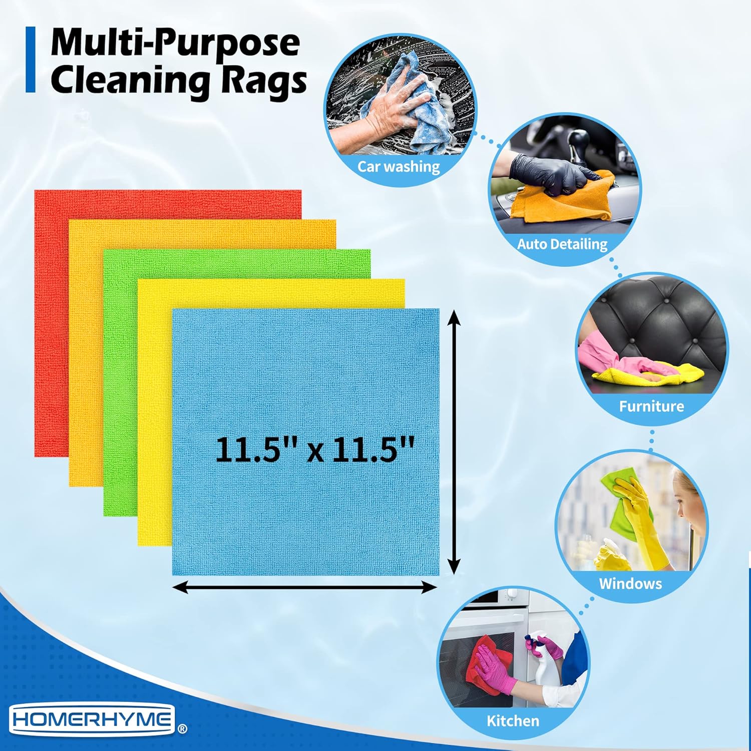 Thumbnail 5 de HOMERHYME Microfiber Cleaning Cloth 11.5" 🧽