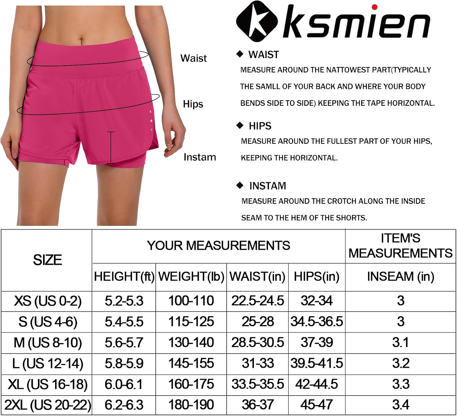 Detalle 2 de Ksmien Women's 2-in-1 Running Shorts with Phone Pocket and Reflective Details