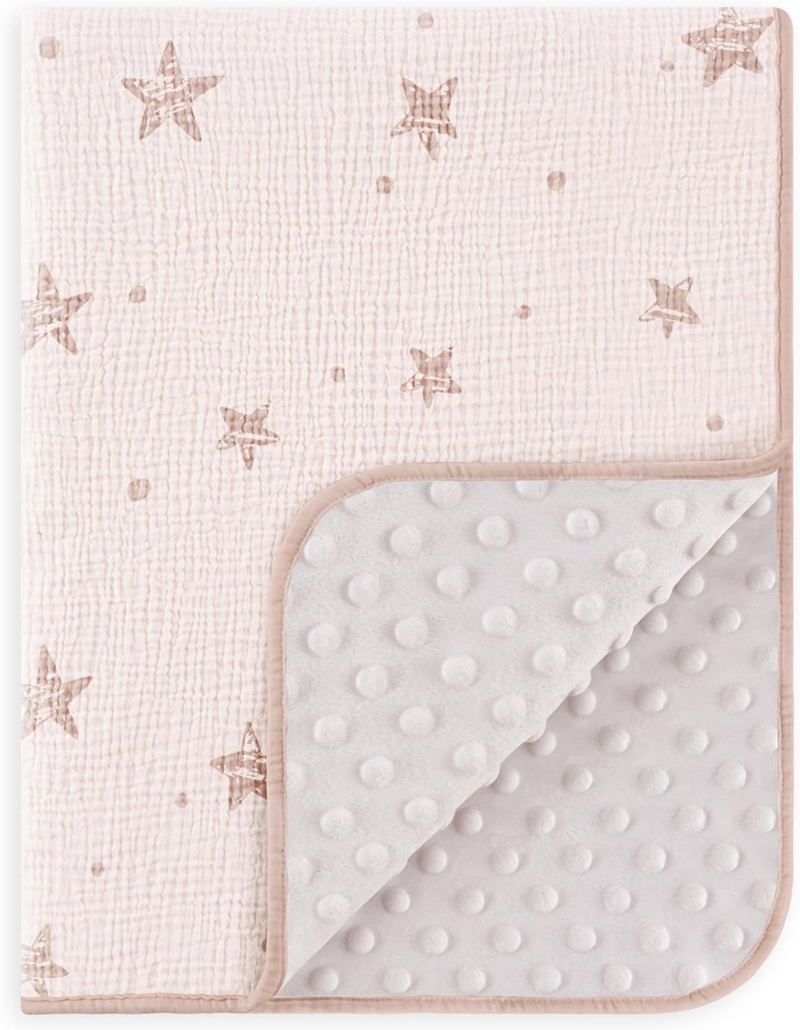 Detalle de Susurration Baby Blanket for Unisex - Pink Star 75x100 cm