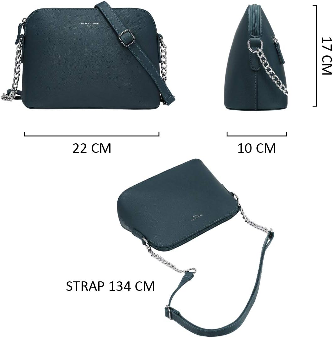 Thumbnail 5 de David Jones petit sac bandoulière femme à chaîne argentée (besace messenger rigide en PU)