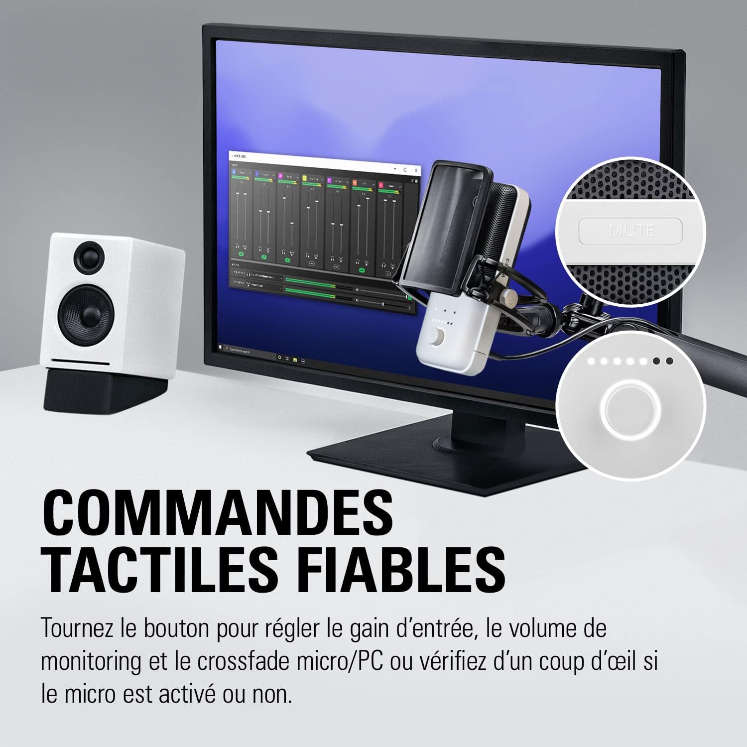 Thumbnail 3 de Micro USB Elgato Wave:3 White, qualité studio