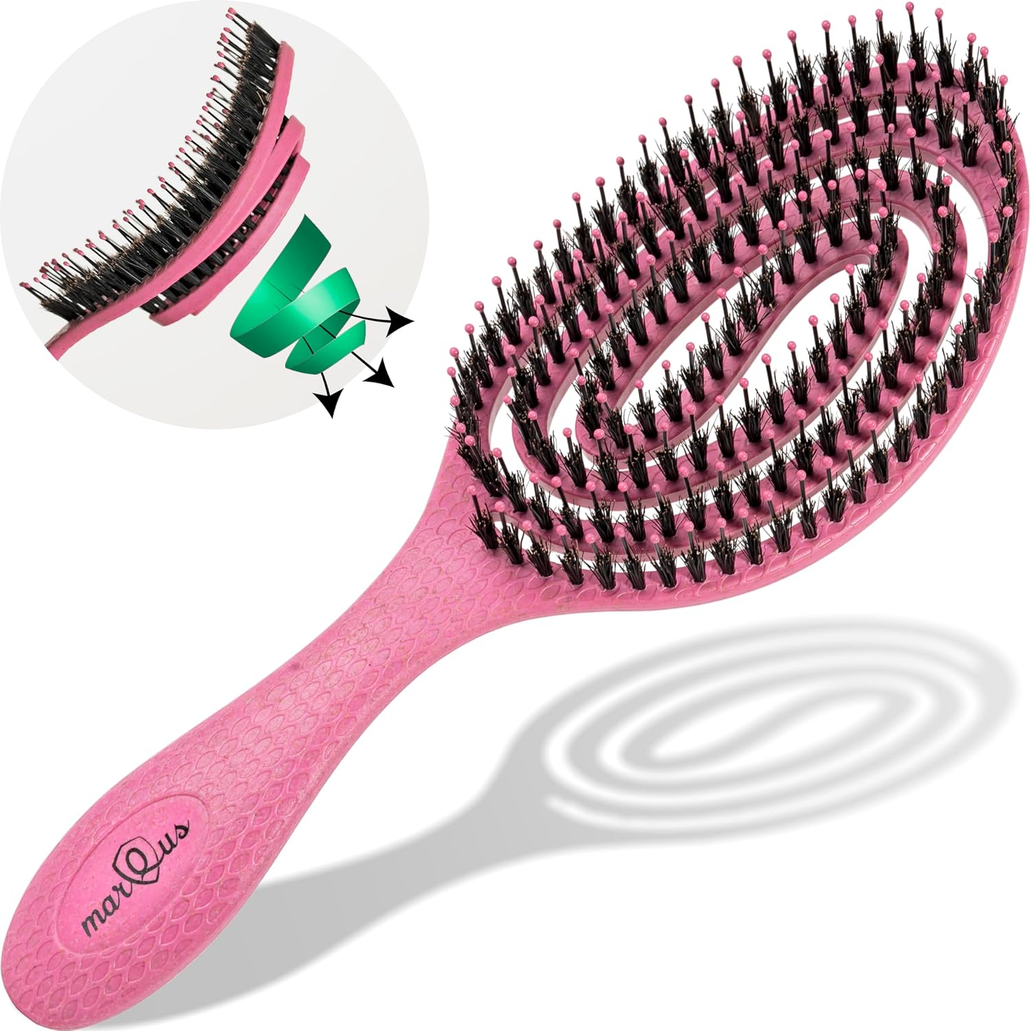 Detalle de MarQus Bio Haarbürste mit Wildschweinborsten 1️⃣🎀