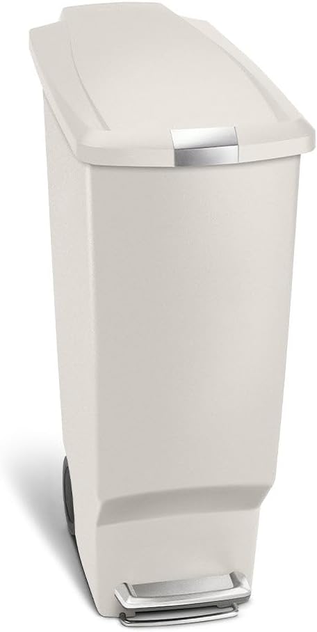 Thumbnail 6 de simplehuman CW1332 – wąski kosz na śmieci 10 l z pedałem, biały plastik