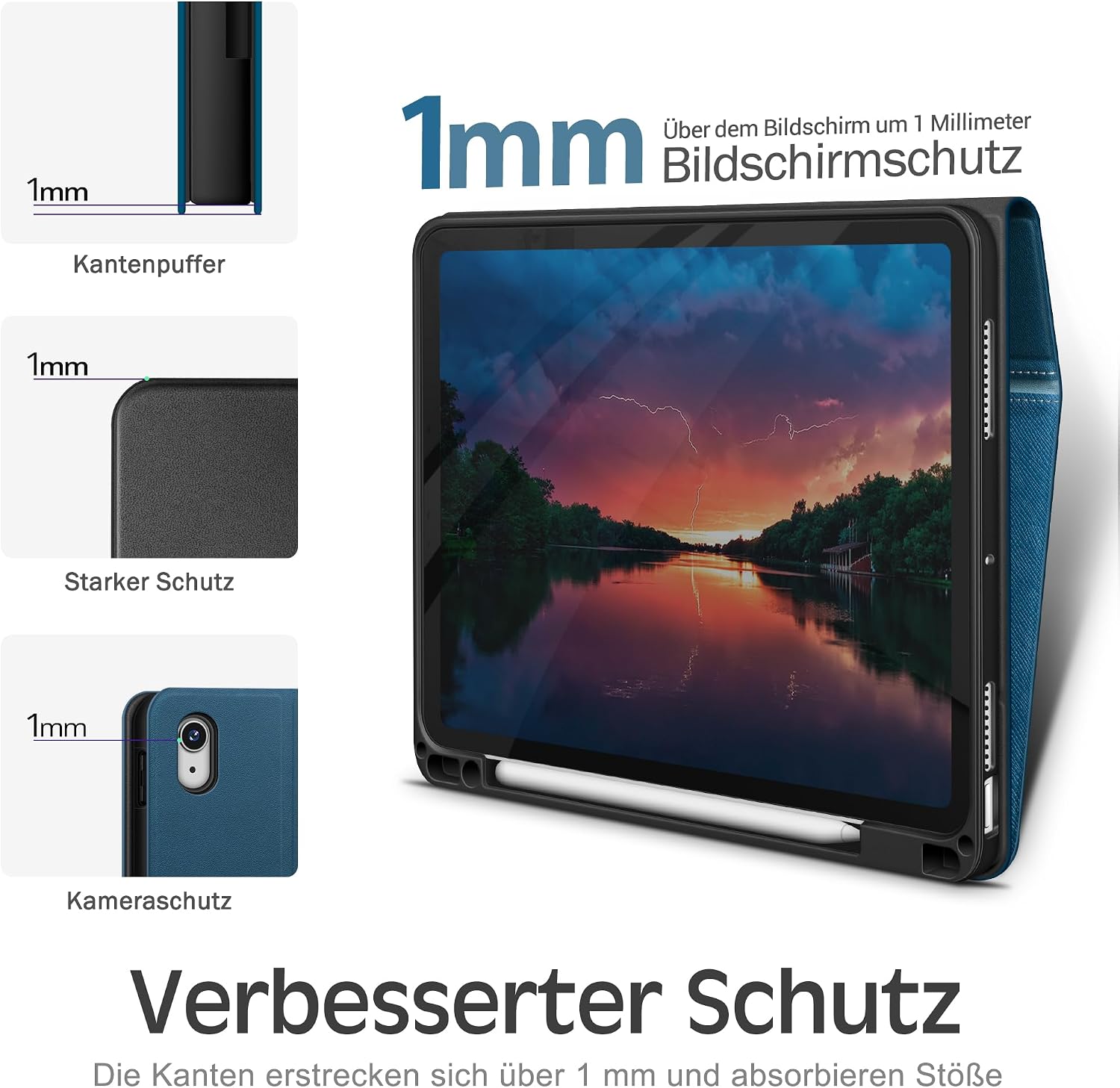 Detalle 2 de KingBlanc Hülle für iPad Air 11 Zoll mit Stifthalter
