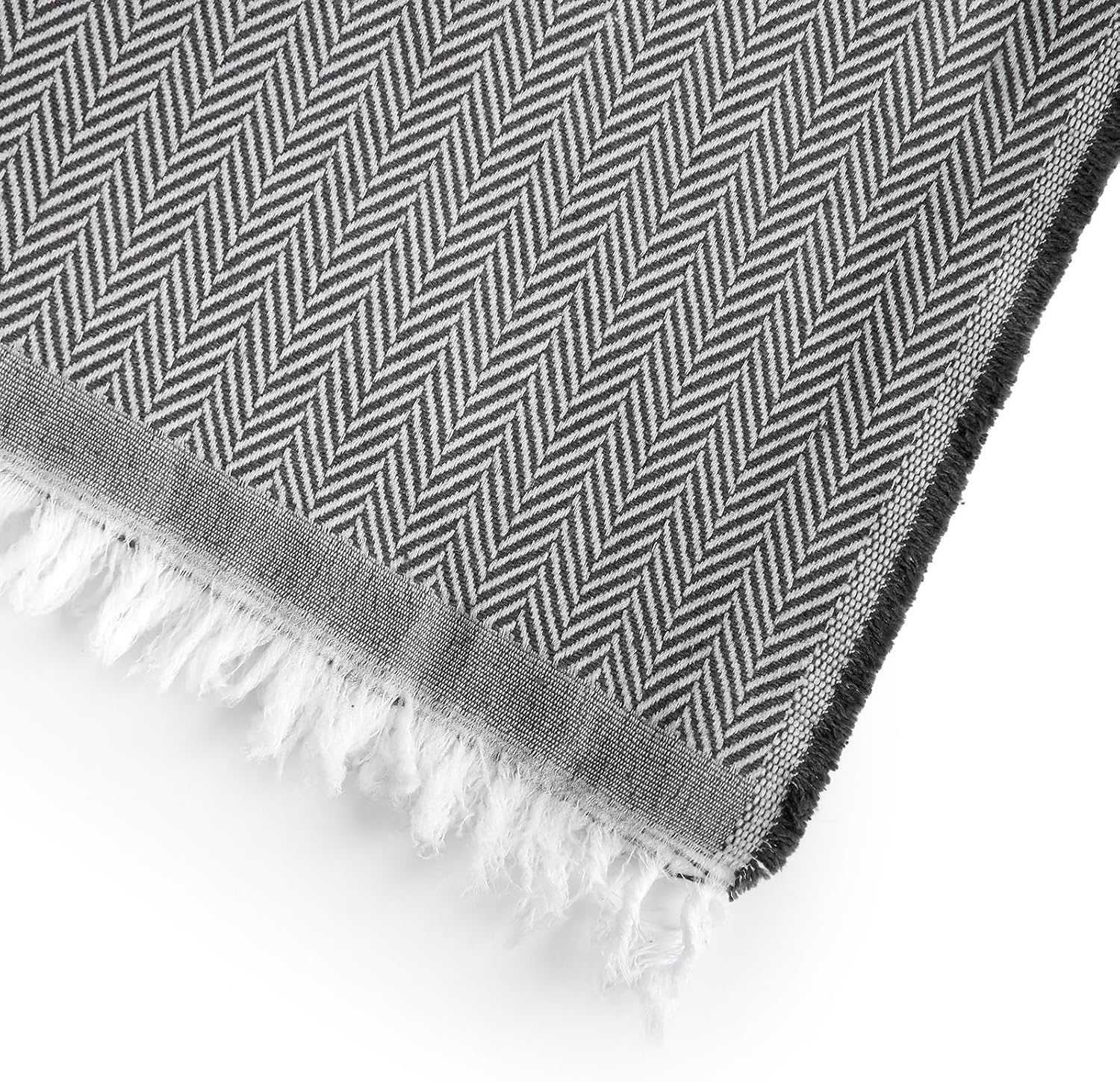 Detalle de Textilhome Copridivano e Copriletto Multiuso Modello Martina “plaid/foulard” 130x180 cm – grigio scuro, certificato OEKO-TEX