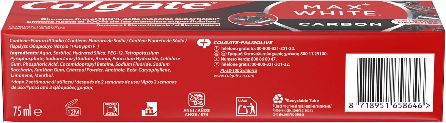Thumbnail 5 de Colgate Max White Charcoal, pasta dental 75 ml