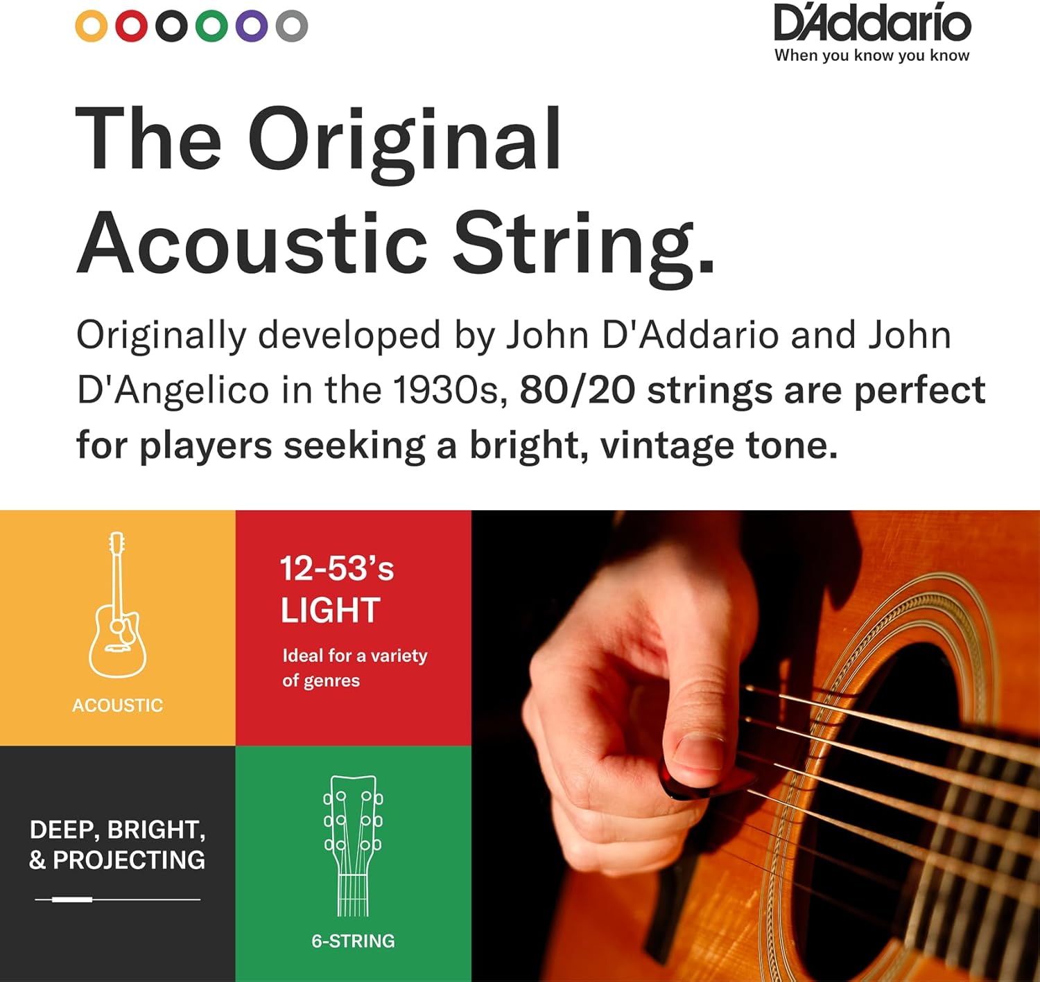 Thumbnail 3 de D'Addario EJ10-3D 80/20 Bronze Acoustic Guitar Strings (Extra Light, 10-47) – 3-Pack