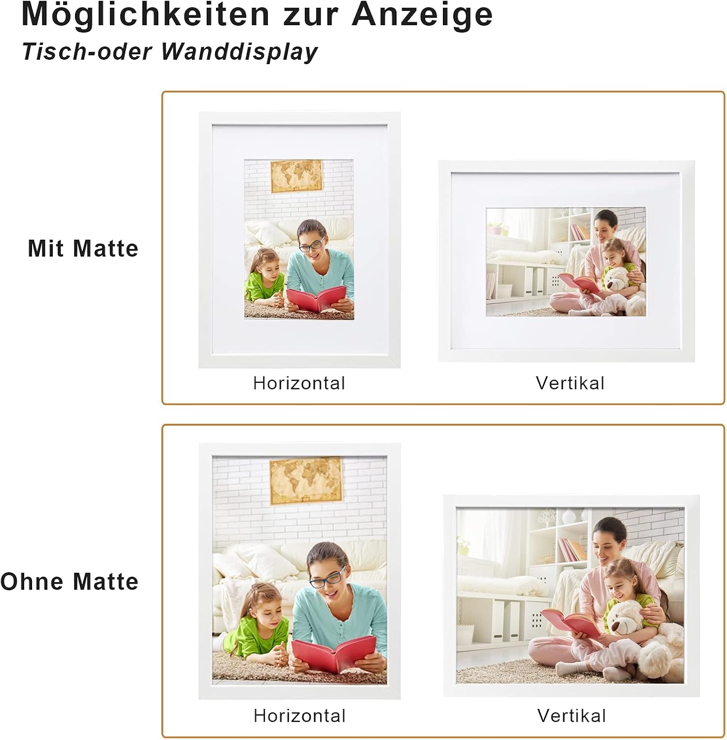 Detalle de Egofine Bilderrahmen A4 – Holzrahmen mit Acrylglas, 21 x 29,7 cm, 4er Set