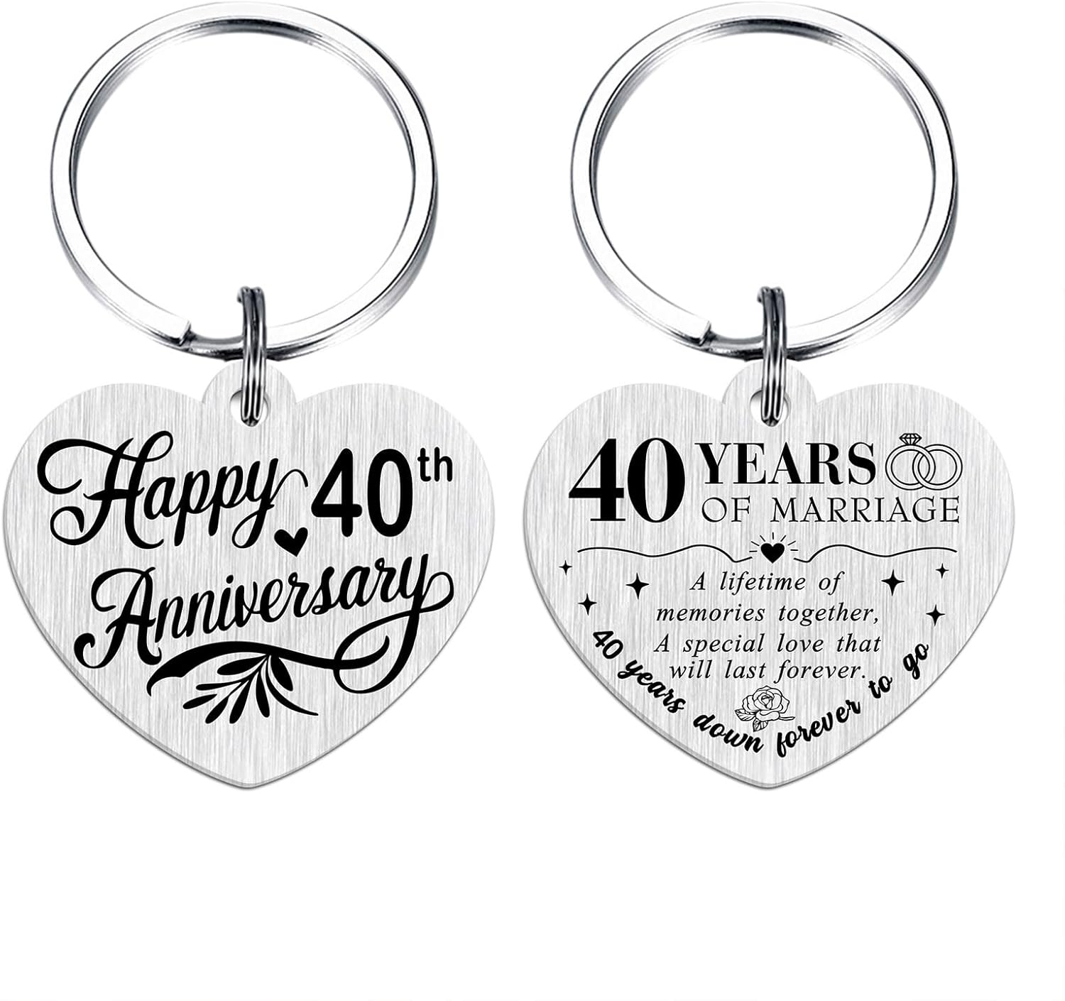 Thumbnail 6 de Tangvo Wedding Anniversary Keychain for Women and Men — Double-Sided Engraved Heart