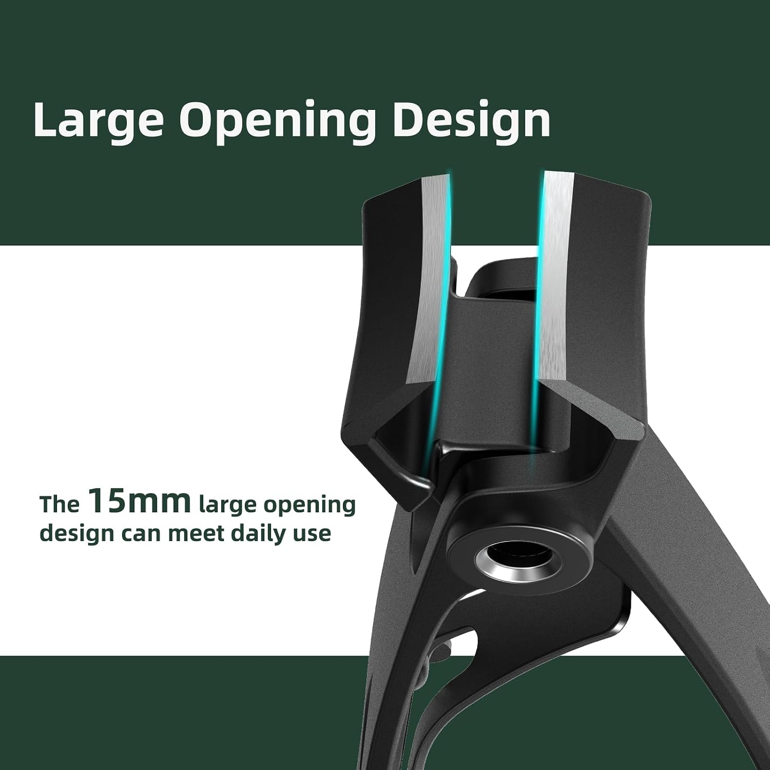 Detalle de VANWIN German Nail Clippers for Men: Thick Nails, 16mm Wide Jaw, Angled Head & Catcher