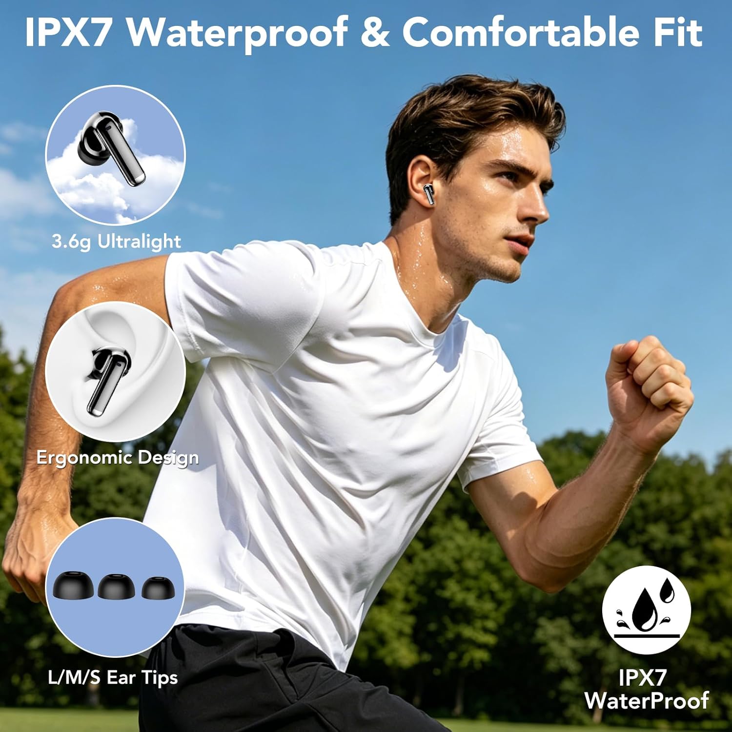 Thumbnail 6 de 2026 Neu Bluetooth In-Ear Kopfhörer mit IPX7, USB-C, LED-Display und 40 Std Akkulaufzeit