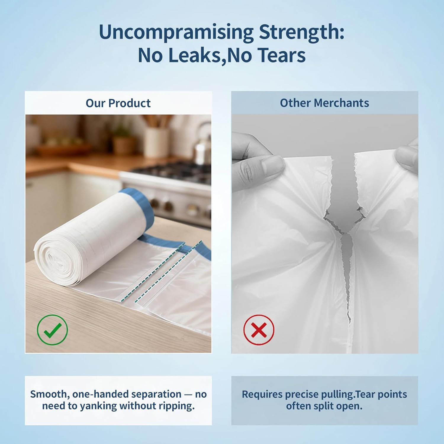 Thumbnail 1 de T.FORING 13 Gallon Drawstring Trash Bags – 120 Count, 1.7 Mil Thick, Easy-Dispense Roll