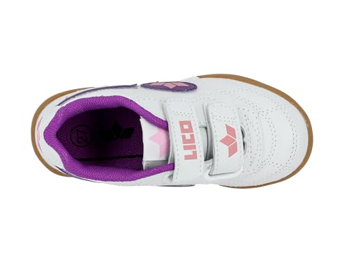 Detalle de Lico Bernie V Unisex Indoor Schuhe – Multisport, Weiß/Lila/Rosa, 31 EU