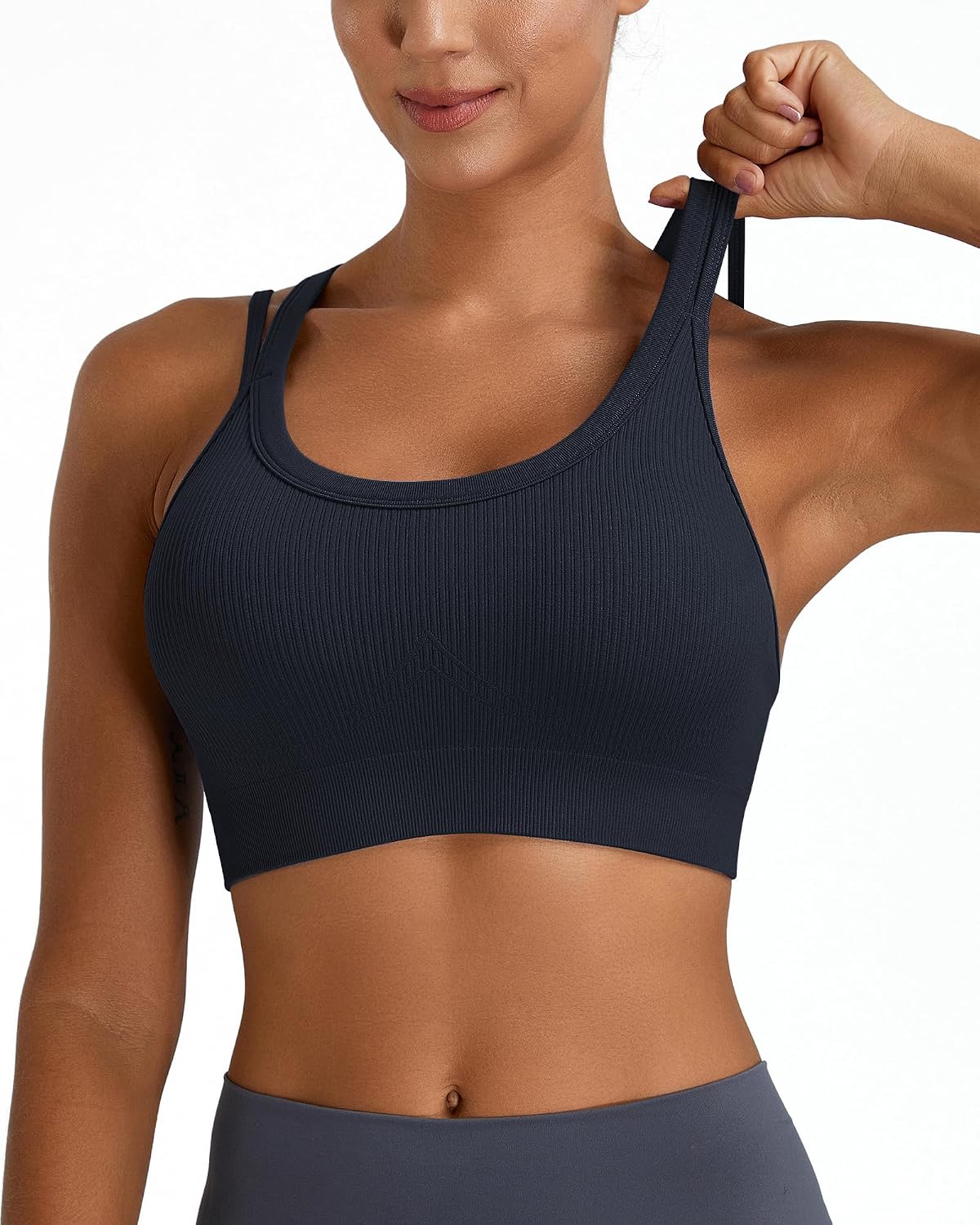 Detalle de Sports Bras for Women HIigh Support: Criss-Cross Back Padded High-Impact, Suitable for Large Bust