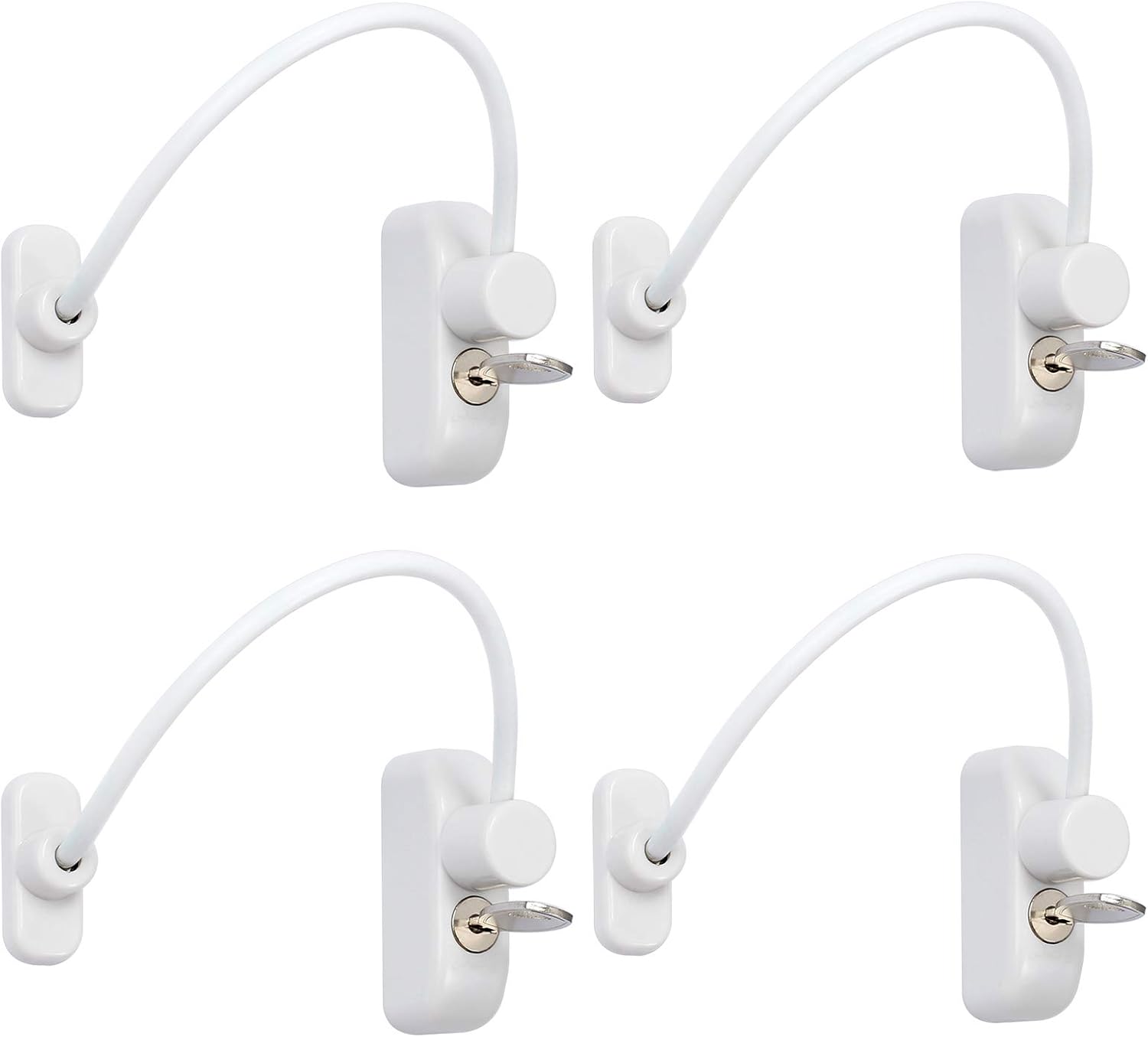 Thumbnail 6 de Neoteck Window Restrictor Lock Cable (4 Pack) – Lockable child safety window and door restrictor in white