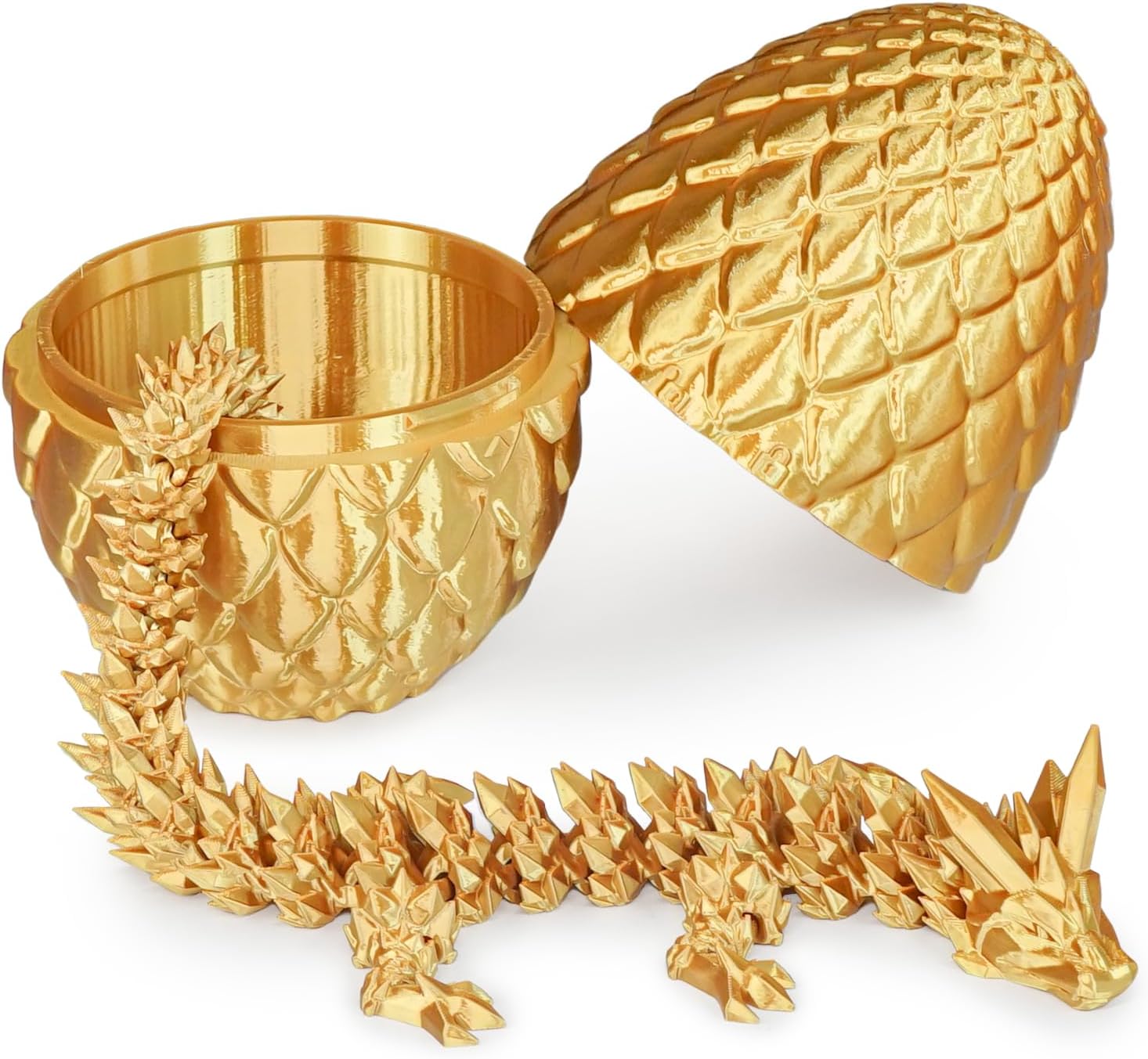 Thumbnail 6 de Surprise Dragon Egg with Dragon Inside (Gold, Medium) – 3D Printed Fidget Toy and Gift