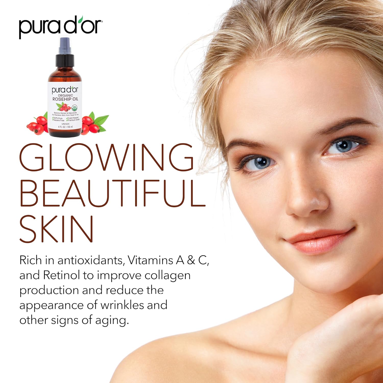 Thumbnail 4 de PURA D'OR Rosehip Seed Oil 4 oz