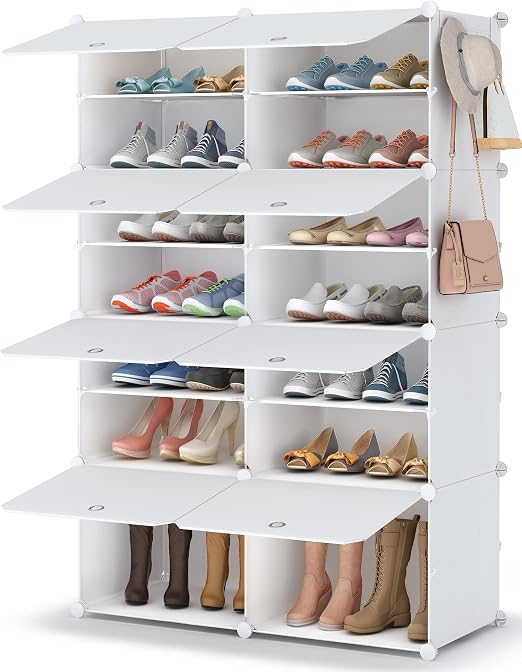 Detalle de HOMIDEC Zapatero Blanco 7 Niveles para 28 Pares