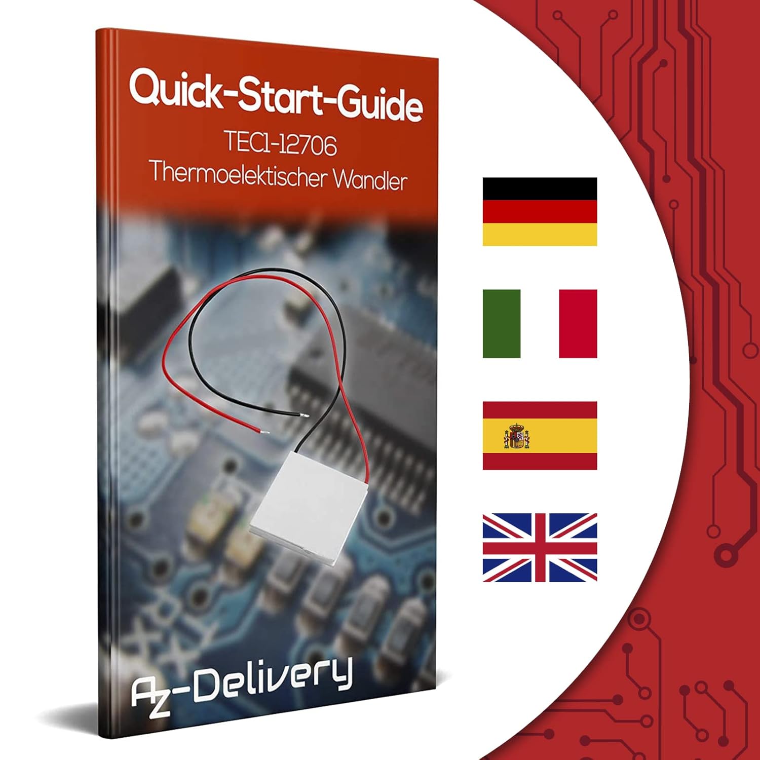 Thumbnail 4 de AZDelivery 3× Thermoelektrischer Peltier-Modul TEC1-12706 (12V) für Kühlung & Heizen inkl. E‑Book