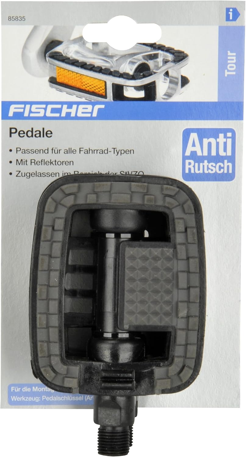 Detalle 2 de Pedali Fischer antiscivolo con catarifrangenti per tutte le biciclette – nero