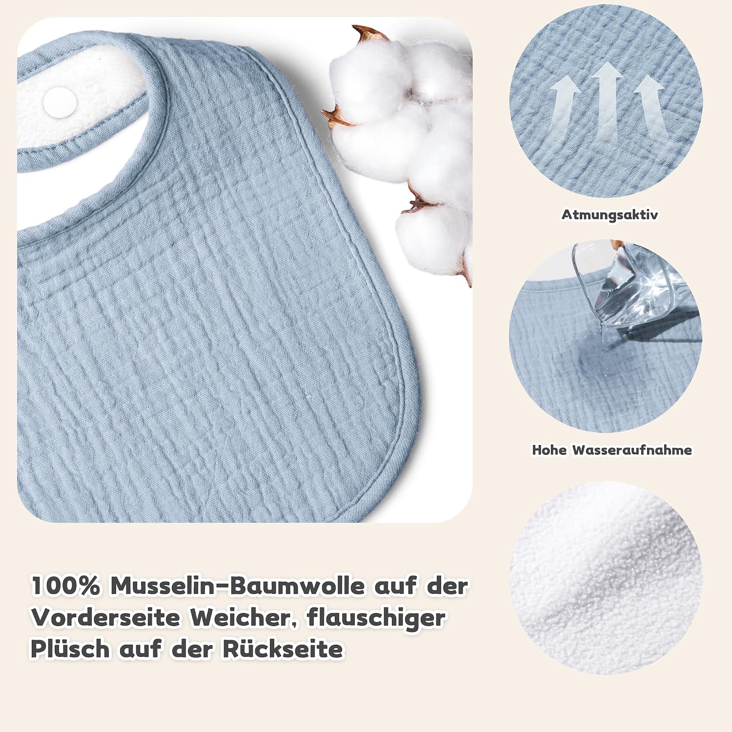 Thumbnail 1 de Susurration Musselin Lätzchen 6er Pack