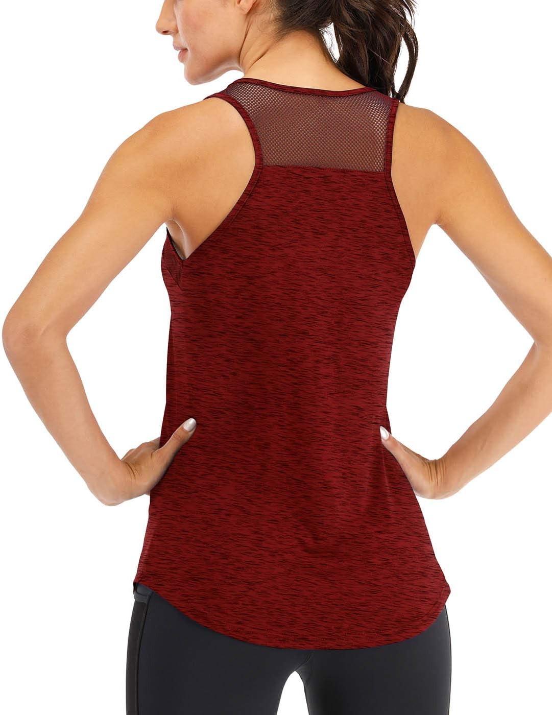 Detalle de ICTIVE Débardeur Sport Femme Maille Respirante – Dos croisé, léger et confortable pour running et musculation