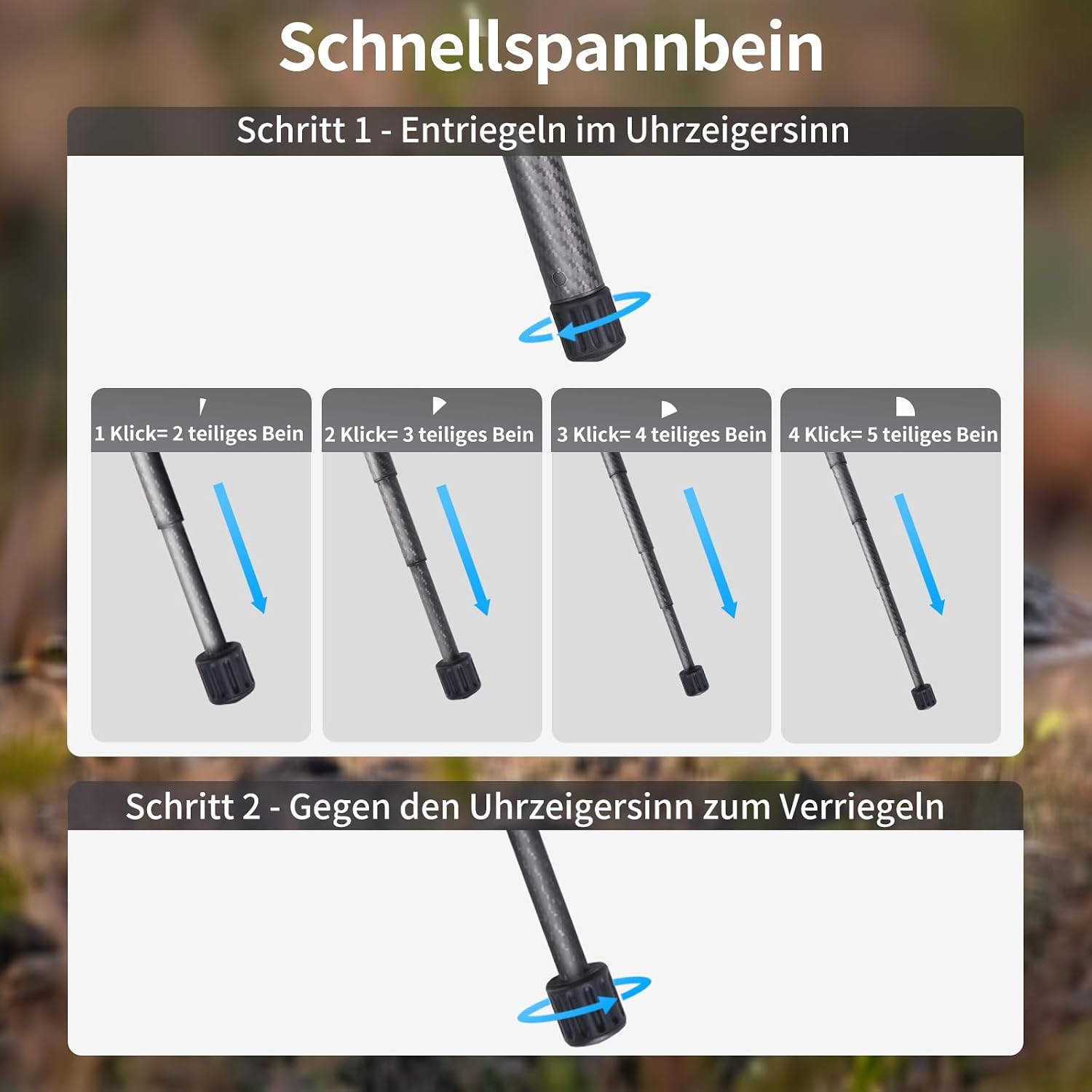 Detalle de SIRUI Traveler X Carbon Video Stativ (0,95 kg) mit Fluidkopf & Quick-Twist-System für Arca-Swiss
