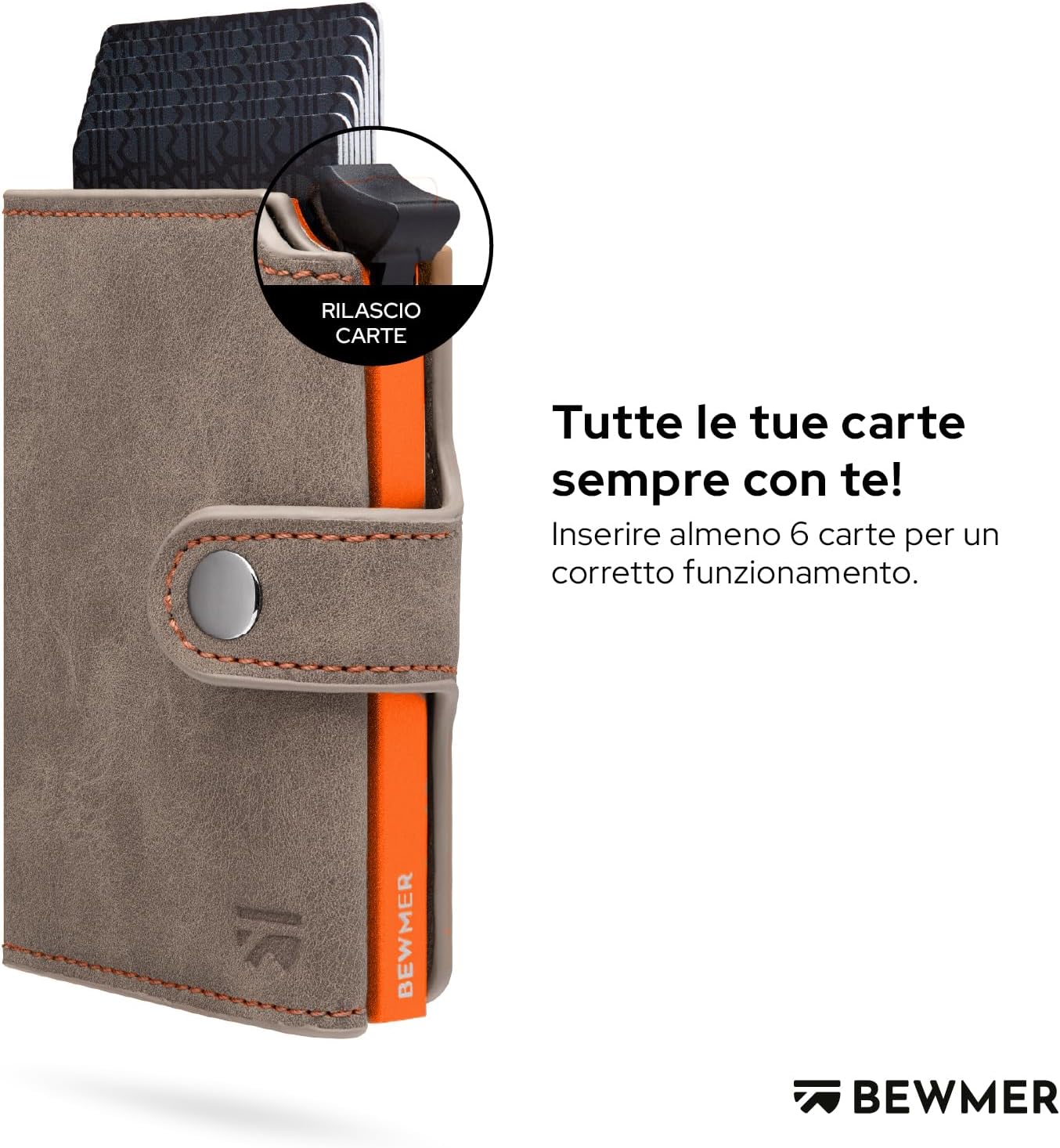 Thumbnail 1 de BEWMER v2 Portafoglio Uomo Slim in Similpelle con Protezione RFID Anticlonazione – Porta Carte e Portamonete, 9 Tessere