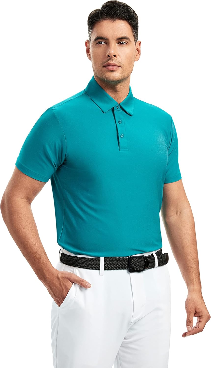 Detalle de Damipow Premium Golf Shirt for Men - Dry Fit Performance Polo (Short Sleeve)
