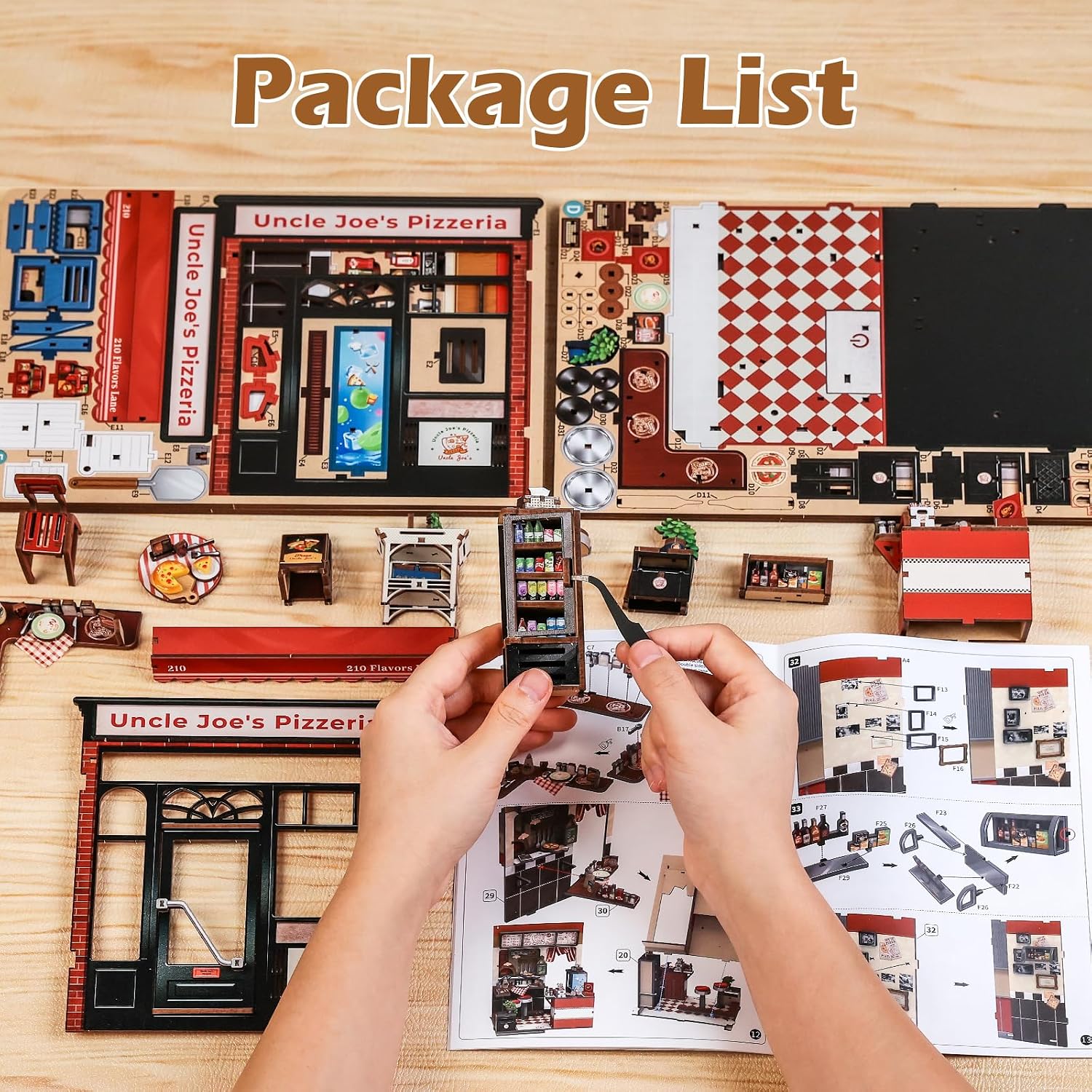 Thumbnail 6 de Fsolis Book Nook Kit, DIY Miniature House - Uncle Joe's Pizzeria