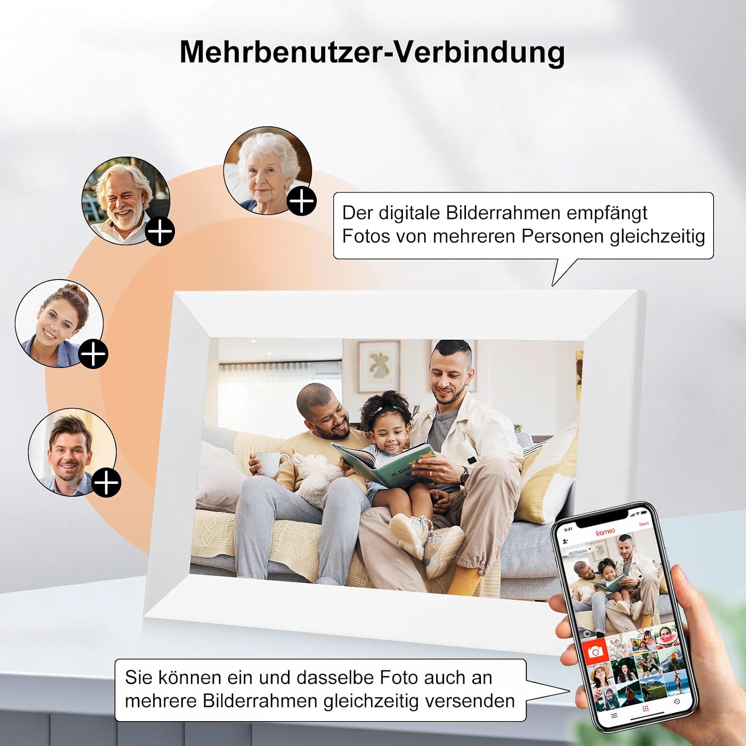 Thumbnail 5 de Frameo Digitaler Bilderrahmen 10,1 Zoll WLAN