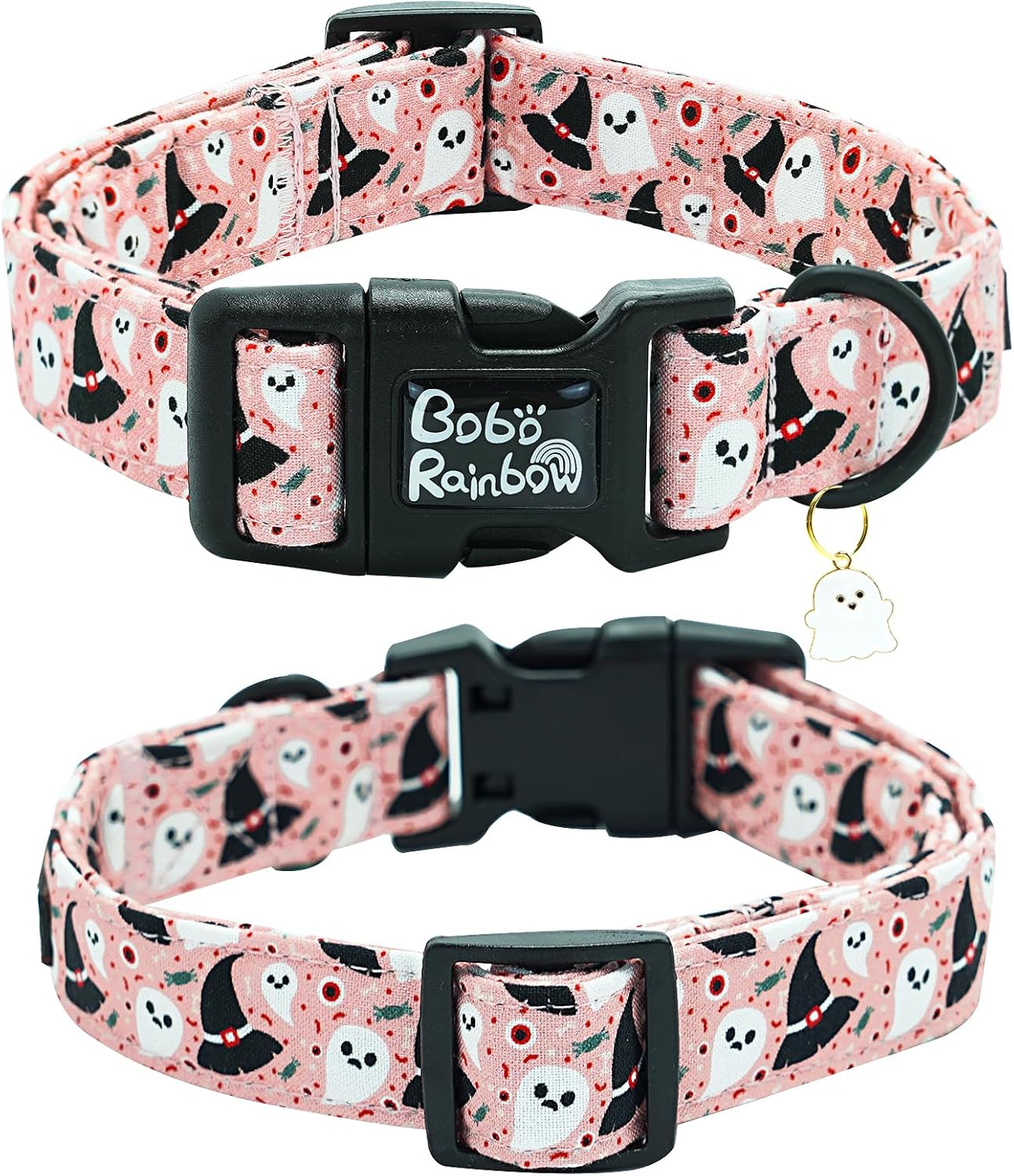 Thumbnail 2 de Bobo Rainbow Ghost Dog Collar, Adjustable Cotton Halloween Collar with Quick-Release Buckle