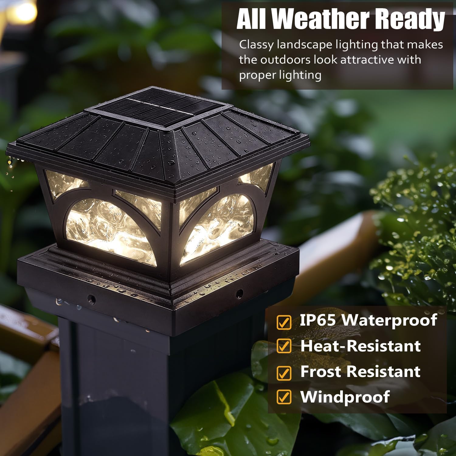 Detalle de AEYANZZ Solar Post Cap Lights 20 Lumens