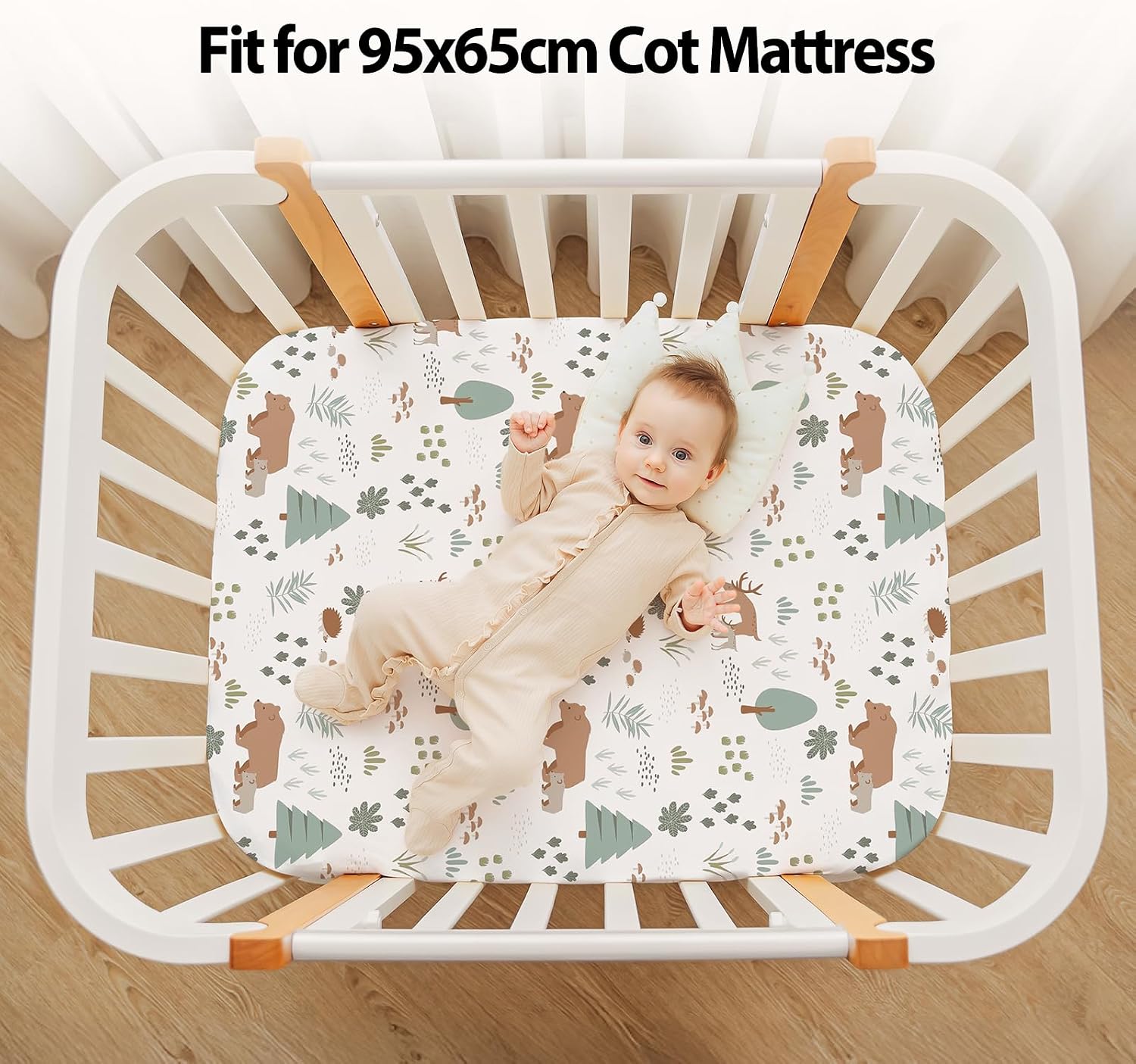 Detalle 2 de FIEMOL Travel cot sheets 95x65cm fitted