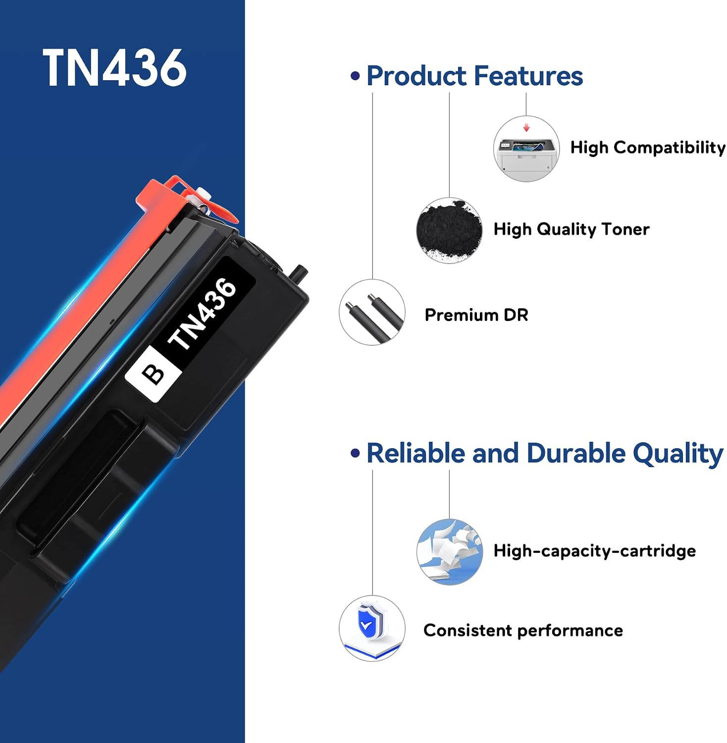 Thumbnail 4 de Jeostarky Pro TN436BK Compatible Black Toner Set for Brother Printers