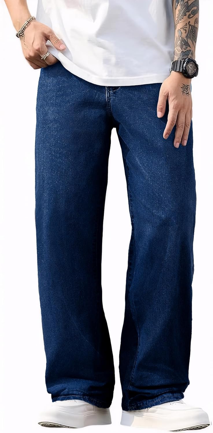 Detalle de JMIERR Herren Baggy Jeans – Weite, Stretch & Vintage Y2K Stil