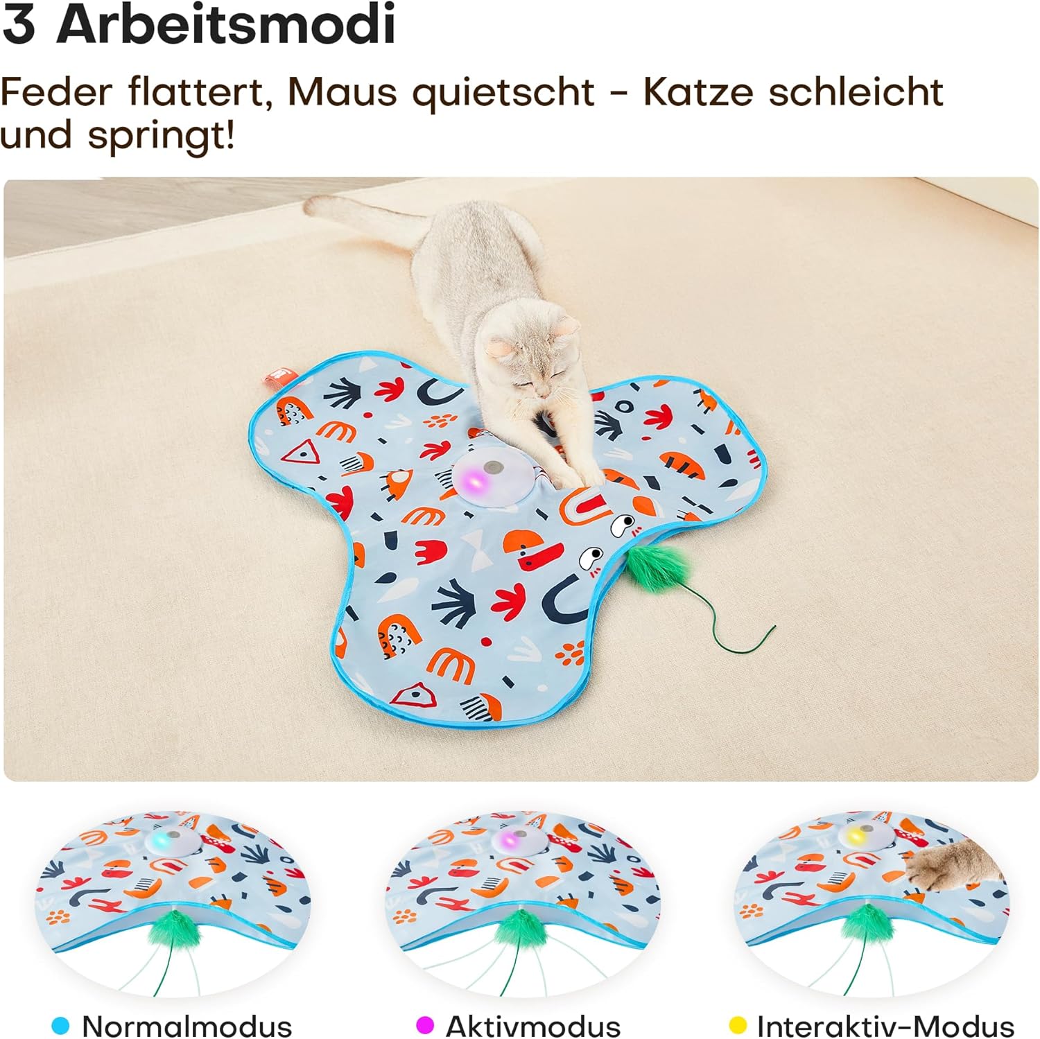 Thumbnail 2 de Potaroma Interaktives Katzenspielzeug 2 Stunden 🐱