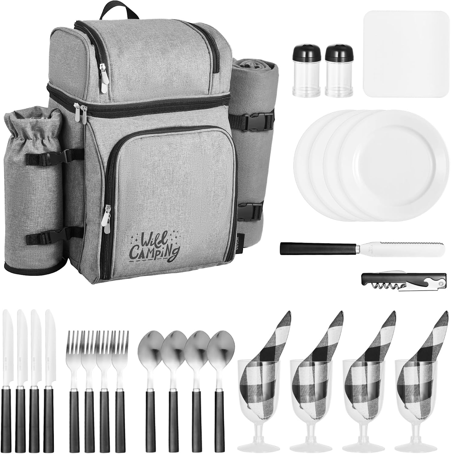 Detalle de VEVOR Picnic Backpack, 600D Oxford Fabric