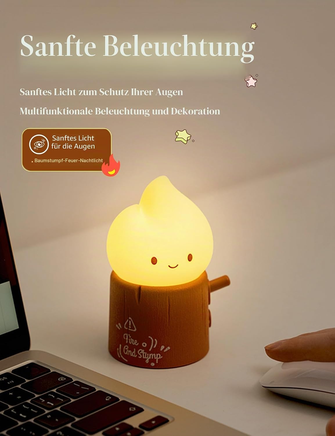 Thumbnail 6 de IHALO LED Nachttischlampe Kinder Touch Control – Wiederaufladbar, 2 Lichtmodi, dimmbar, dekoratives Nachtlicht