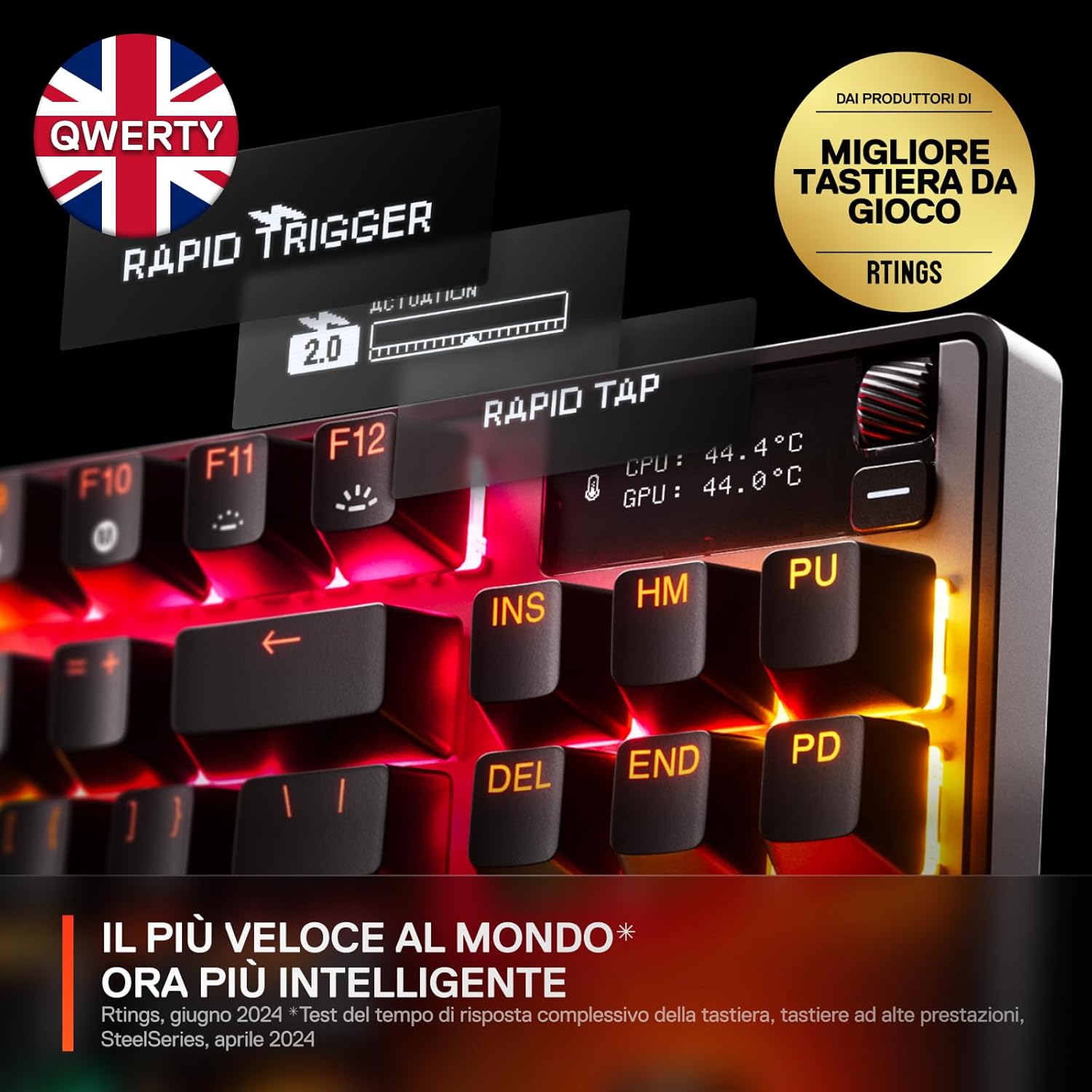 Thumbnail 2 de SteelSeries Apex Pro TKL Gen 3 tastiera meccanica gaming UK QWERTY con OLED e switch HyperMagnetic OmniPoint 3.0