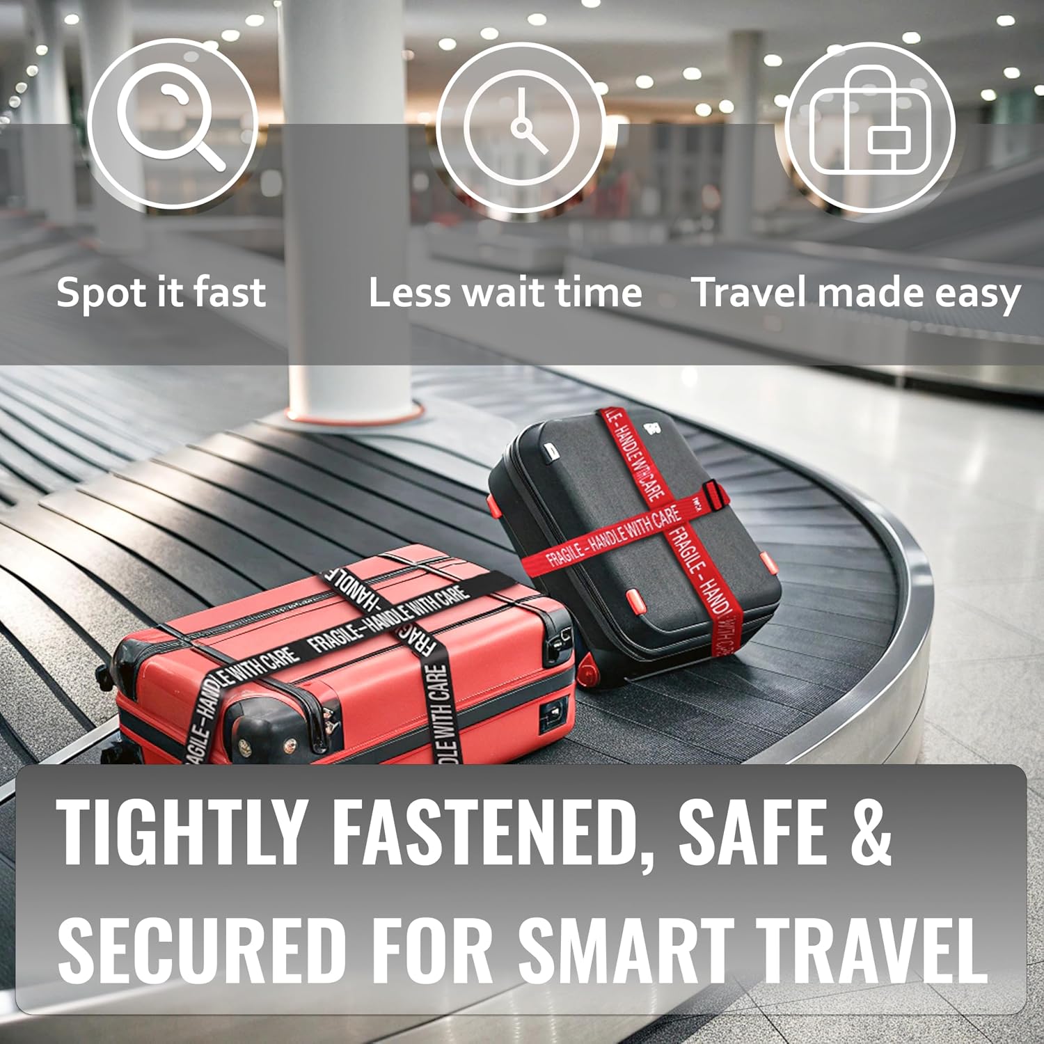 Thumbnail 4 de 2x adjustable luggage straps for suitcases