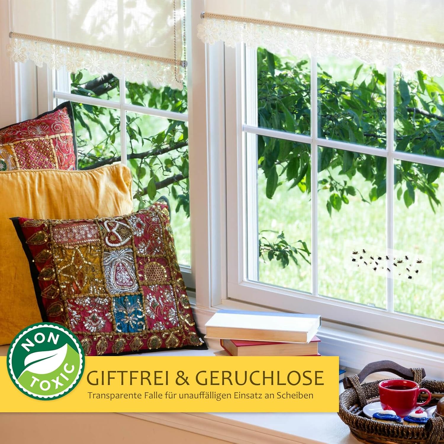Thumbnail 2 de Blooven Fenster Fliegenfalle – 40 Stück, giftfrei, transparent