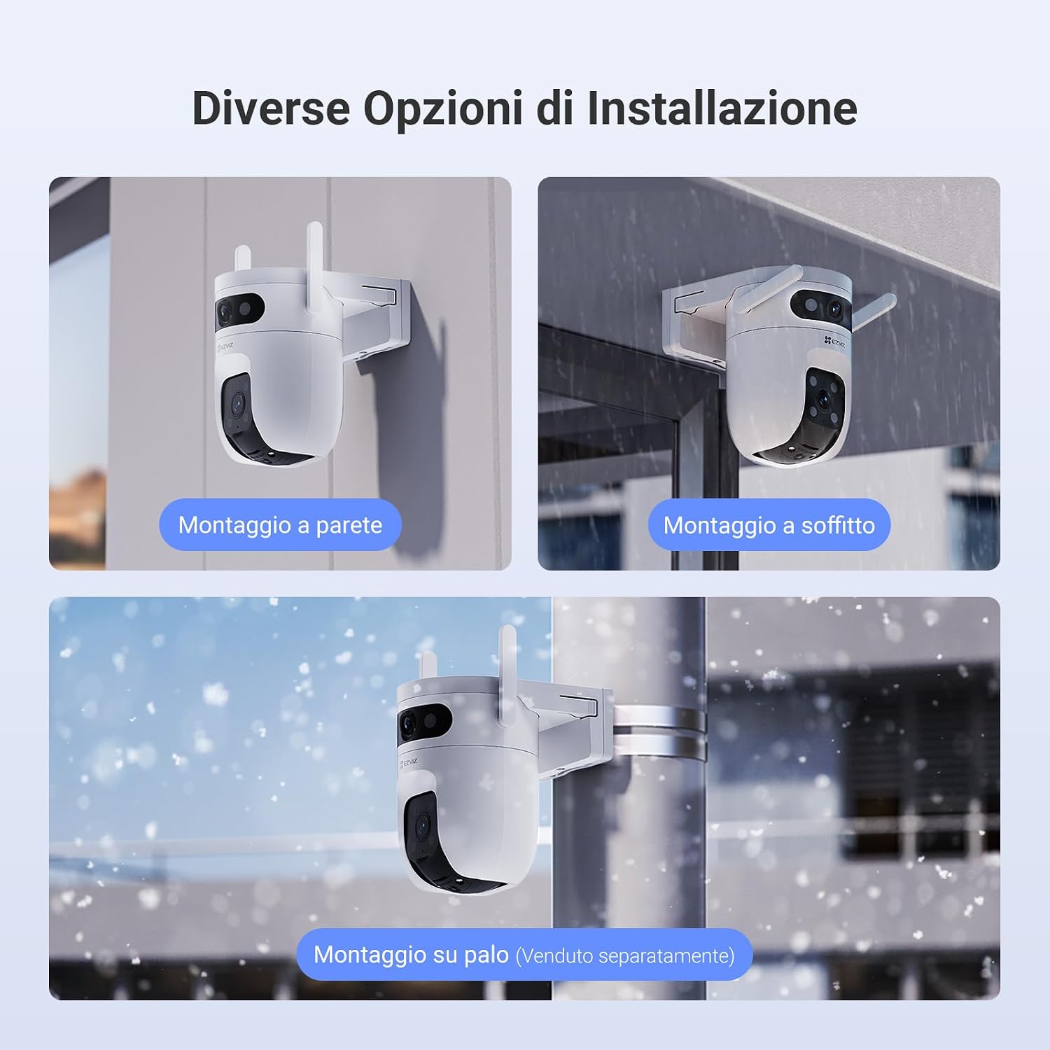 Thumbnail 5 de EZVIZ C9c Dual 3K (10MP, doppia lente 5MP+5MP) telecamera Wi‑Fi esterna con visione a colori e audio bidirezionale