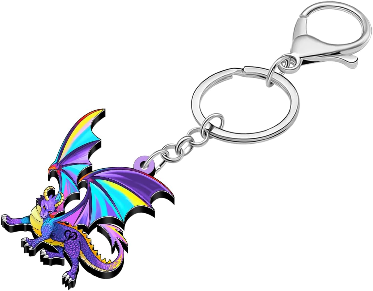 Detalle 2 de RAIDIN Acryl Fantasy Drachen Schlüsselanhänger – Leichtes, farbiges Fantasie-Design 54×38 mm
